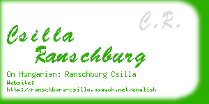 csilla ranschburg business card